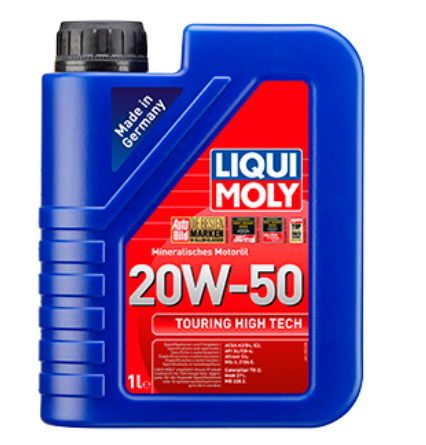 Envase de aceite LIQUI MOLY LIQUI MOLY TOURING HIGH TECH 20W50 MINERAL - QT 1LT grado 20W50 - Lubricentro Piloto